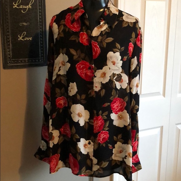 NEW Easy Spirit Floral Blouse Size 1 (8-10) - Picture 1 of 6